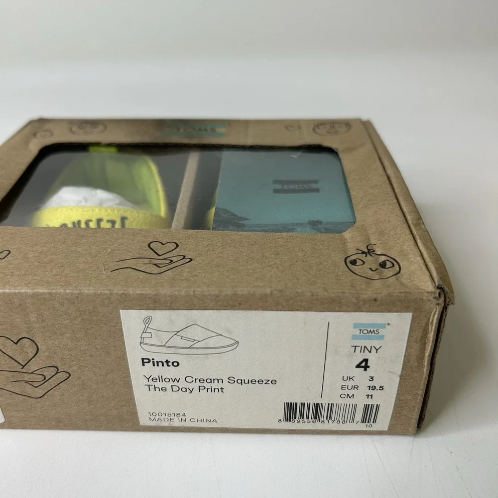 Toms Pinto Baby Crib Shoes Size 4 Lemon Lime Squeeze the Day